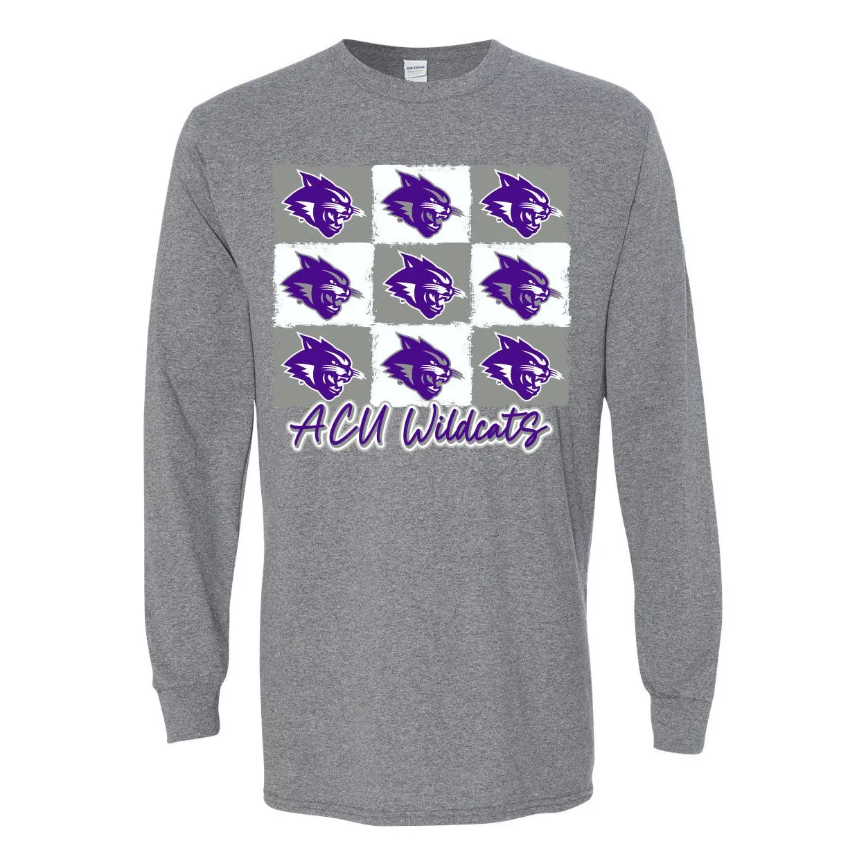 Abilene Christian University Wildcats - 9 Boxes Long Sleeve T-Shirt