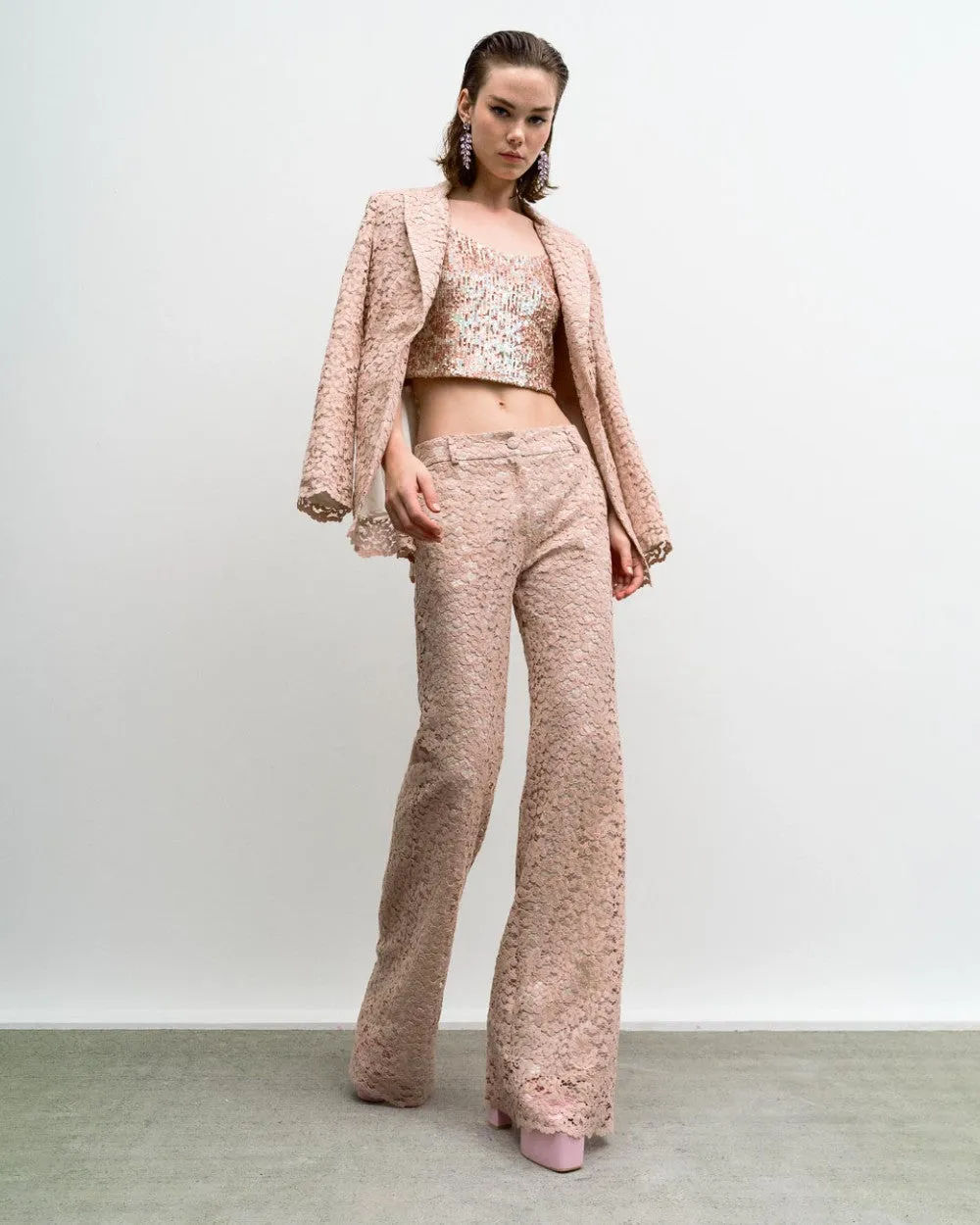 Access Pink Long Lace Trouser