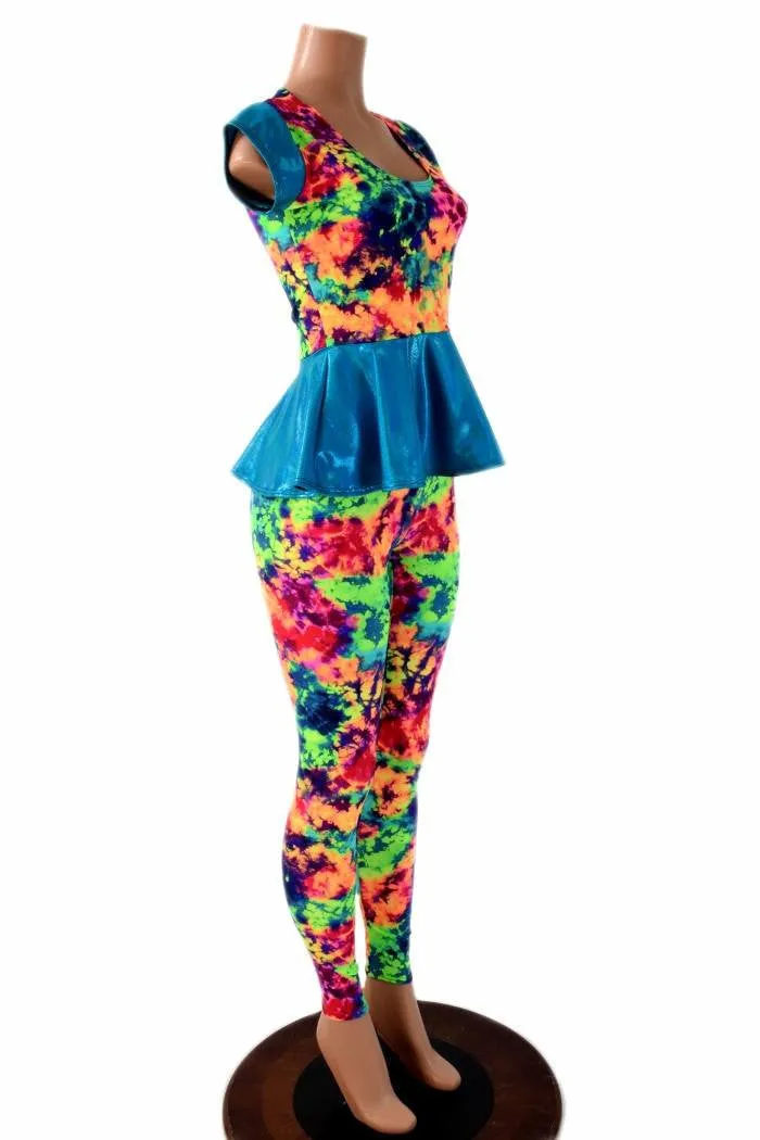 Acid Splash Peplum & Leggings Set