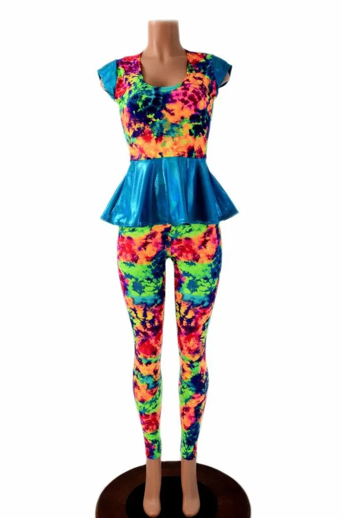 Acid Splash Peplum & Leggings Set