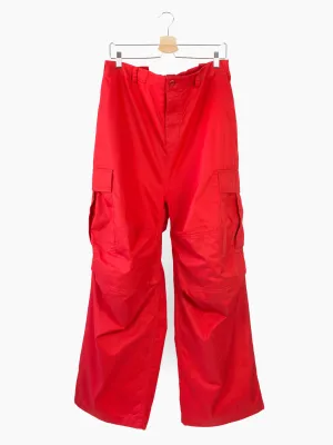 Balenciaga SS21 Oversized Red Soft Cargos