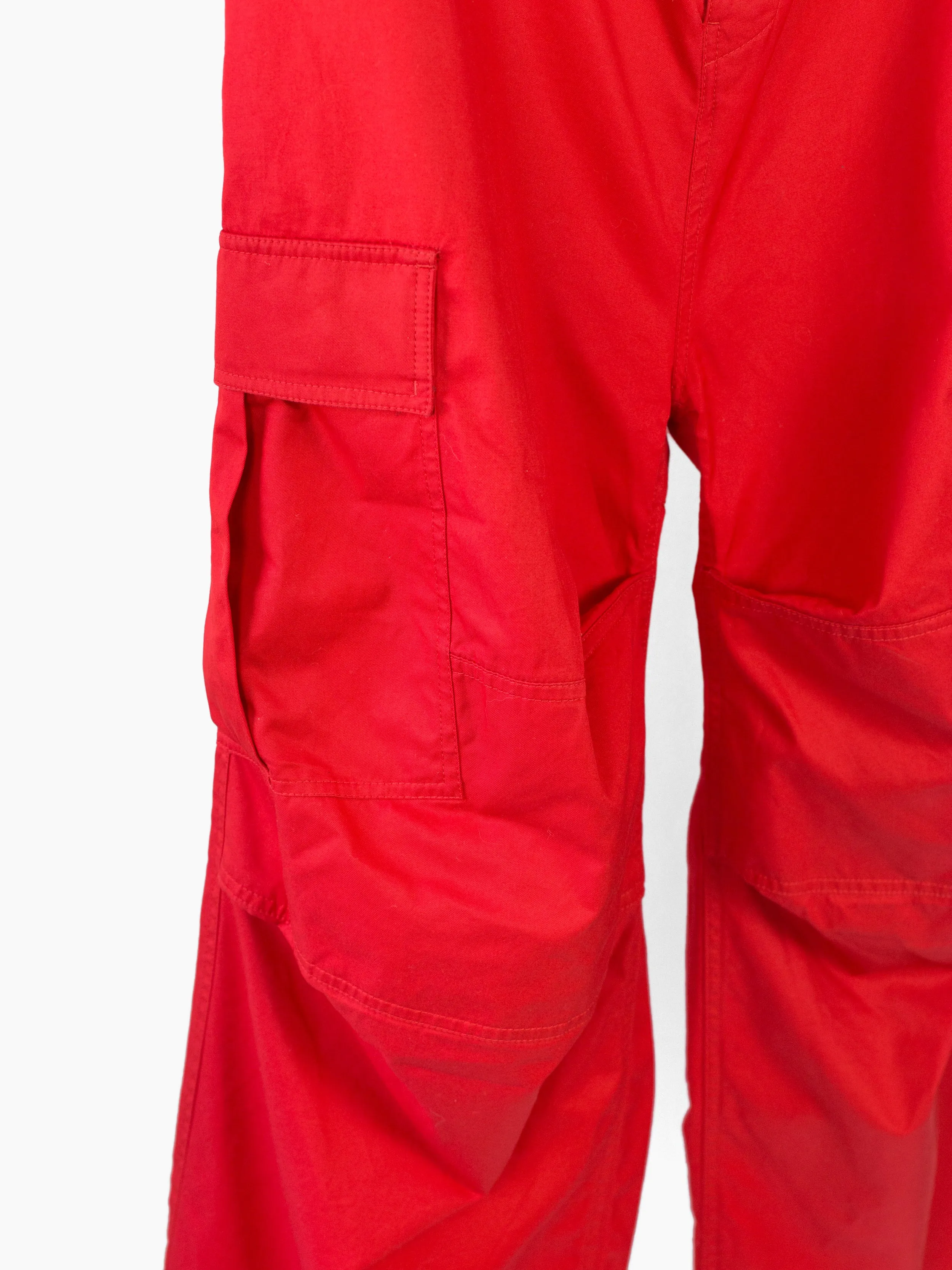 Balenciaga SS21 Oversized Red Soft Cargos