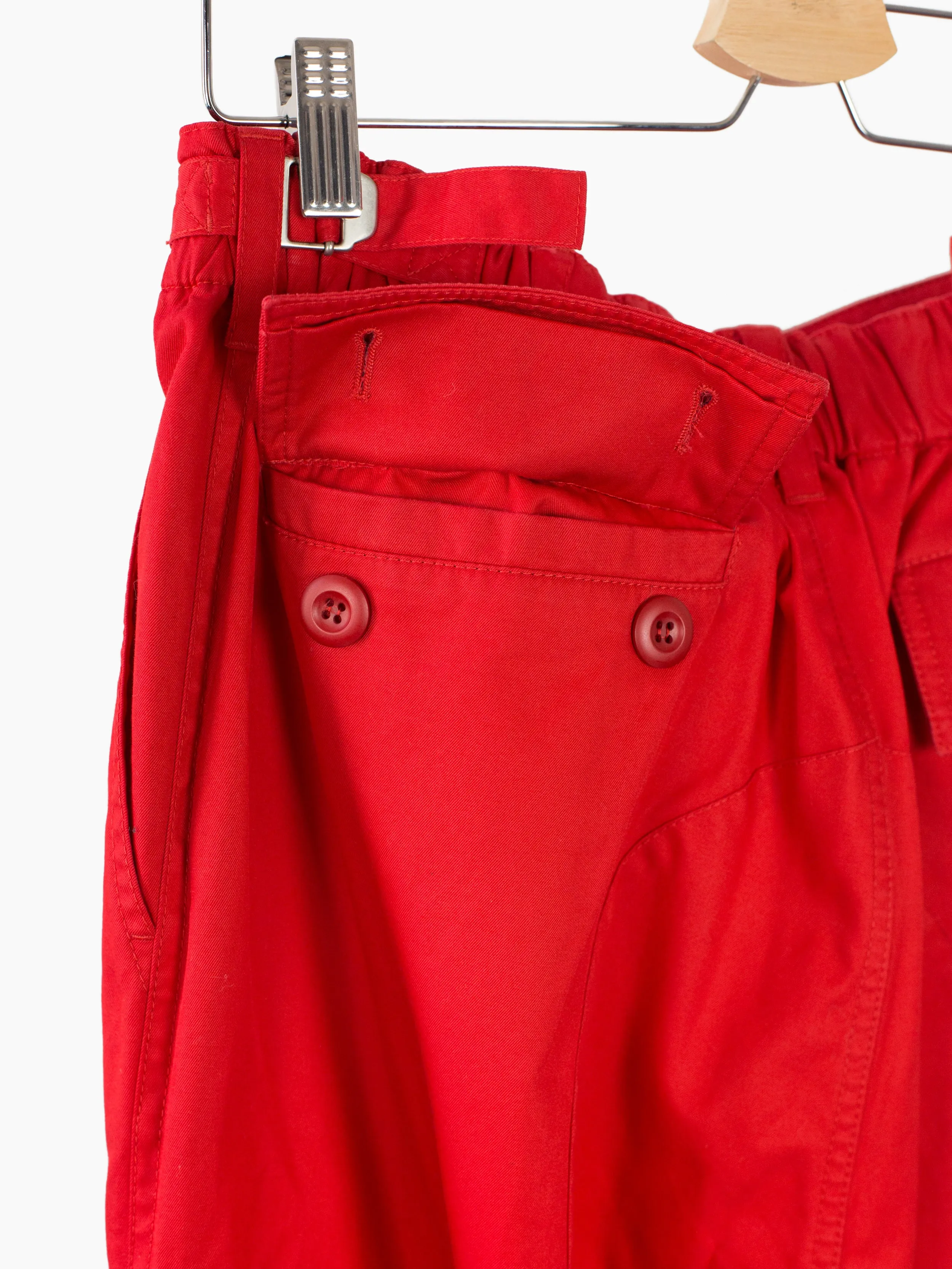 Balenciaga SS21 Oversized Red Soft Cargos