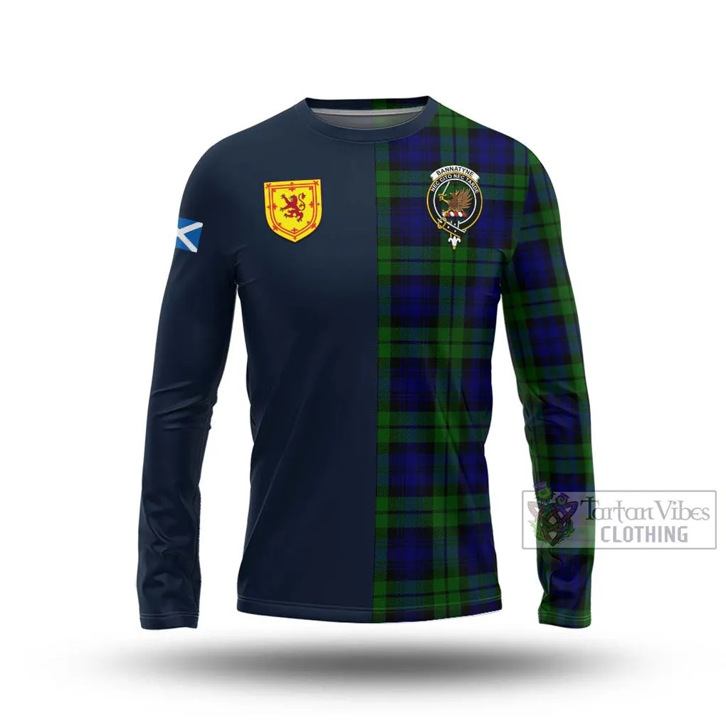 Bannatyne Tartan Long Sleeve T-Shirt Alba with Scottish Lion Royal Arm Half Style