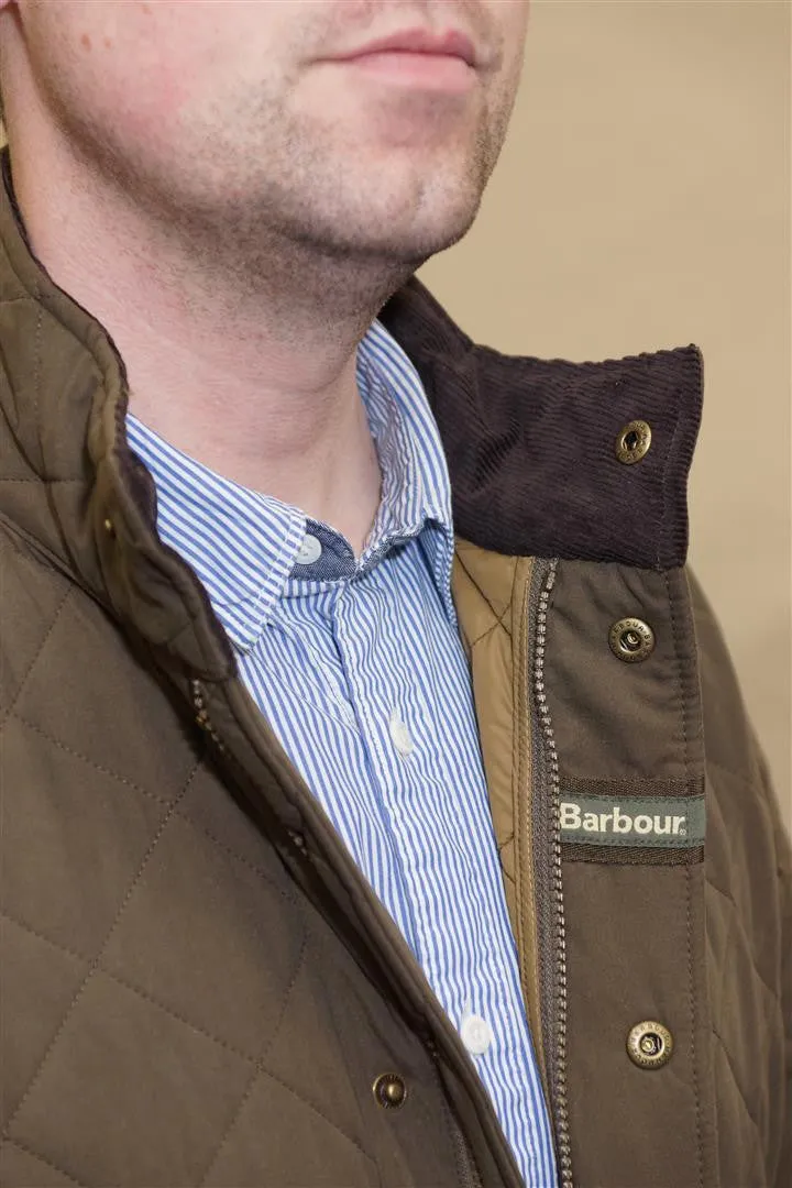 Barbour Shoveler mens quilted jacket in dark Olive MQU0784OL73