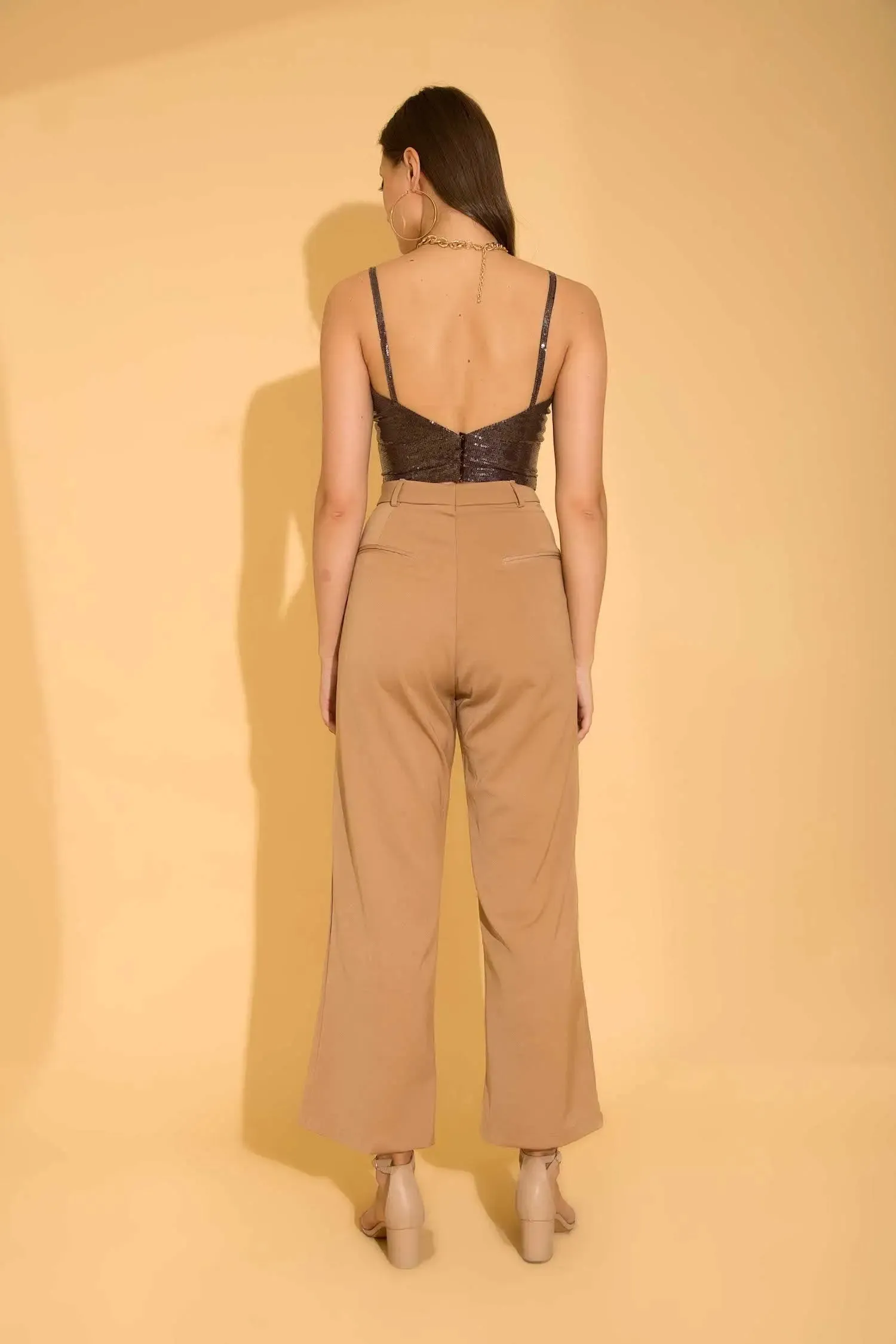 Beige Formal Pants