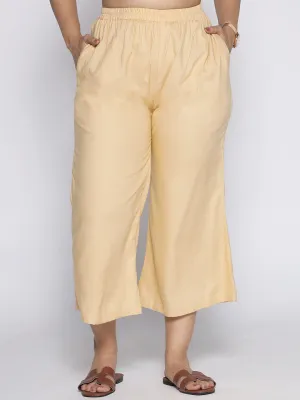 Beige Rayon Culottes