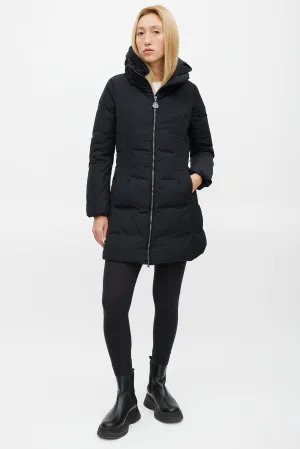 Black Renne Down Hooded Coat