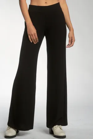 Black Ribbed Flared Pant