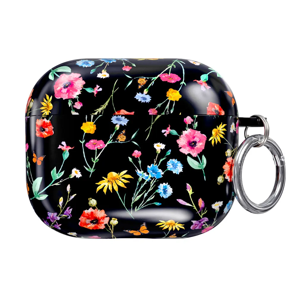 Black Wildflower AirPod Case