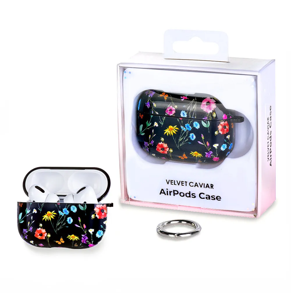 Black Wildflower AirPod Case