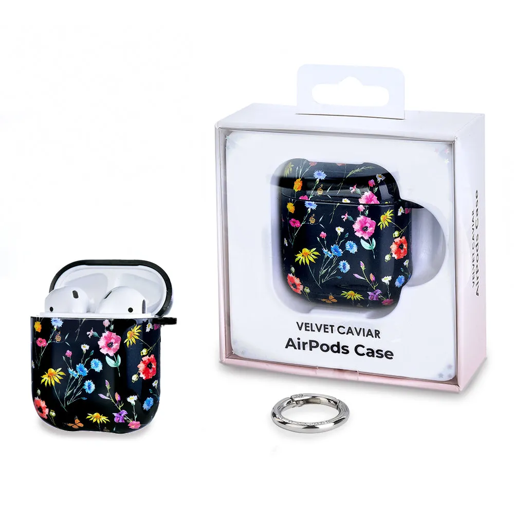 Black Wildflower AirPod Case