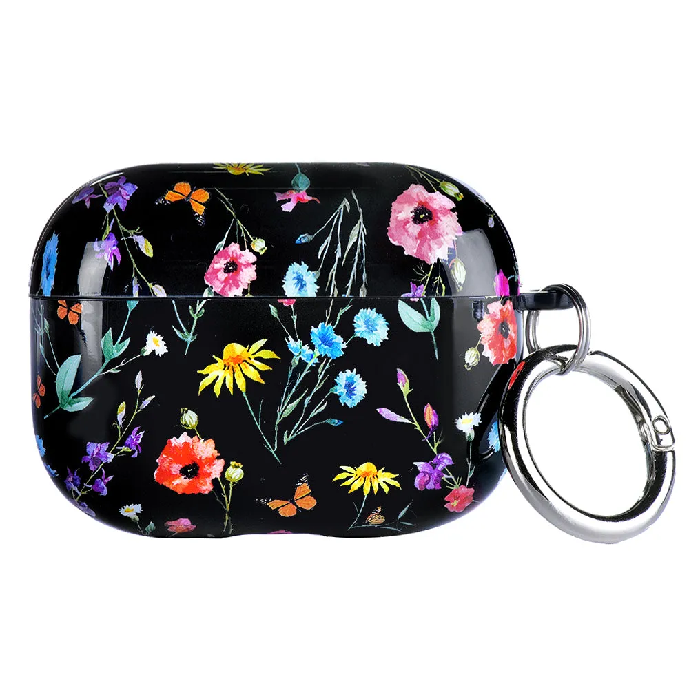 Black Wildflower AirPod Case