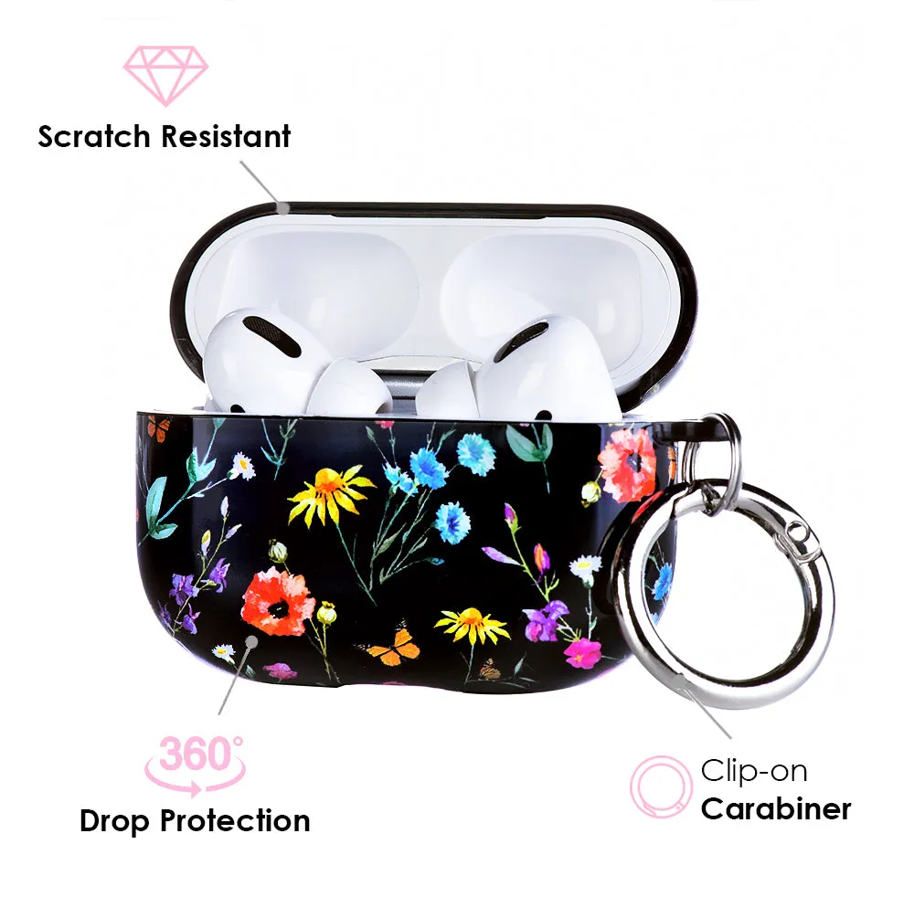 Black Wildflower AirPod Case