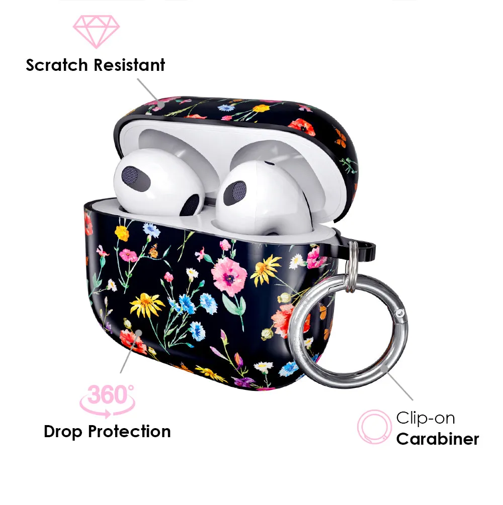 Black Wildflower AirPod Case