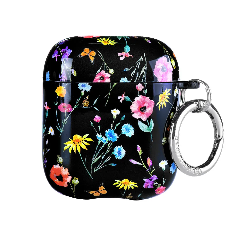 Black Wildflower AirPod Case