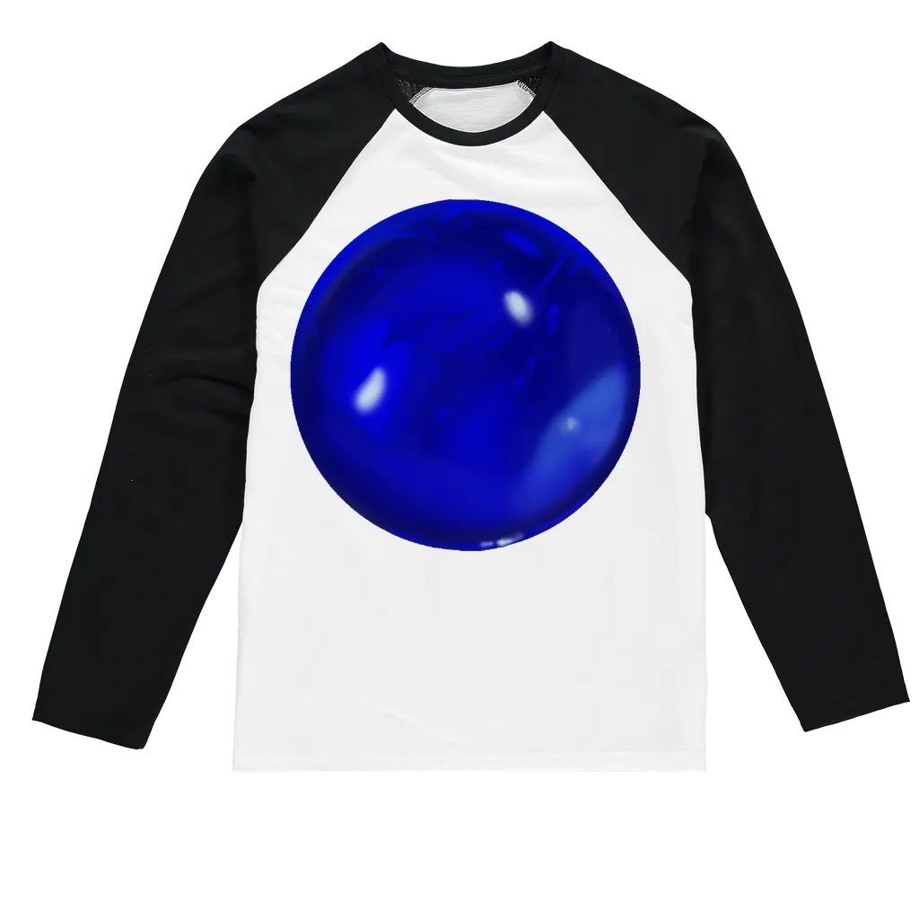 Blue Orb Sublimation Baseball Long Sleeve T-Shirt