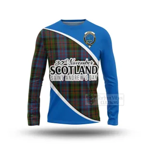 Bowie Family Crest Tartan Long Sleeve T-Shirt Celebrate Saint Andrew's Day in Style