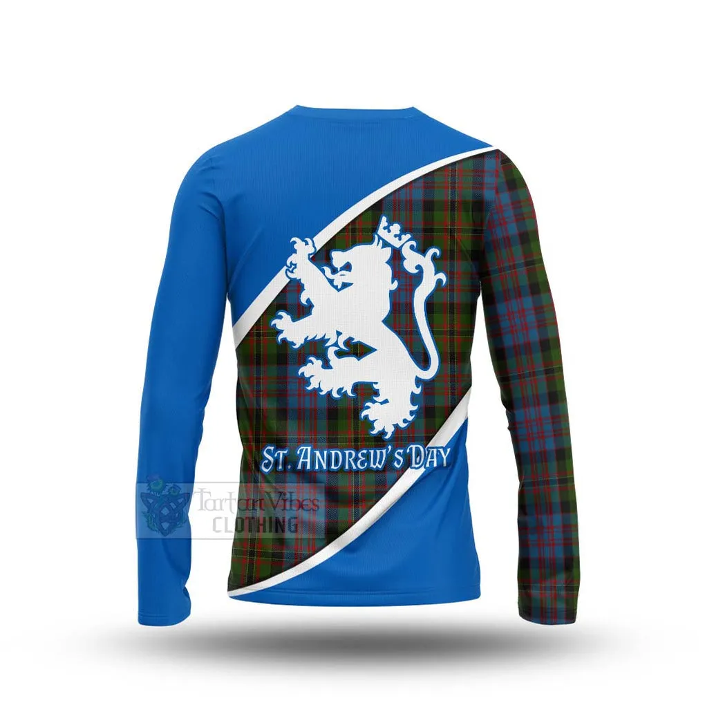 Bowie Family Crest Tartan Long Sleeve T-Shirt Celebrate Saint Andrew's Day in Style