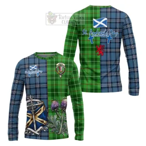 Boyle Tartan Long Sleeve T-Shirt Happy St. Andrew's Day Half Tartan Style