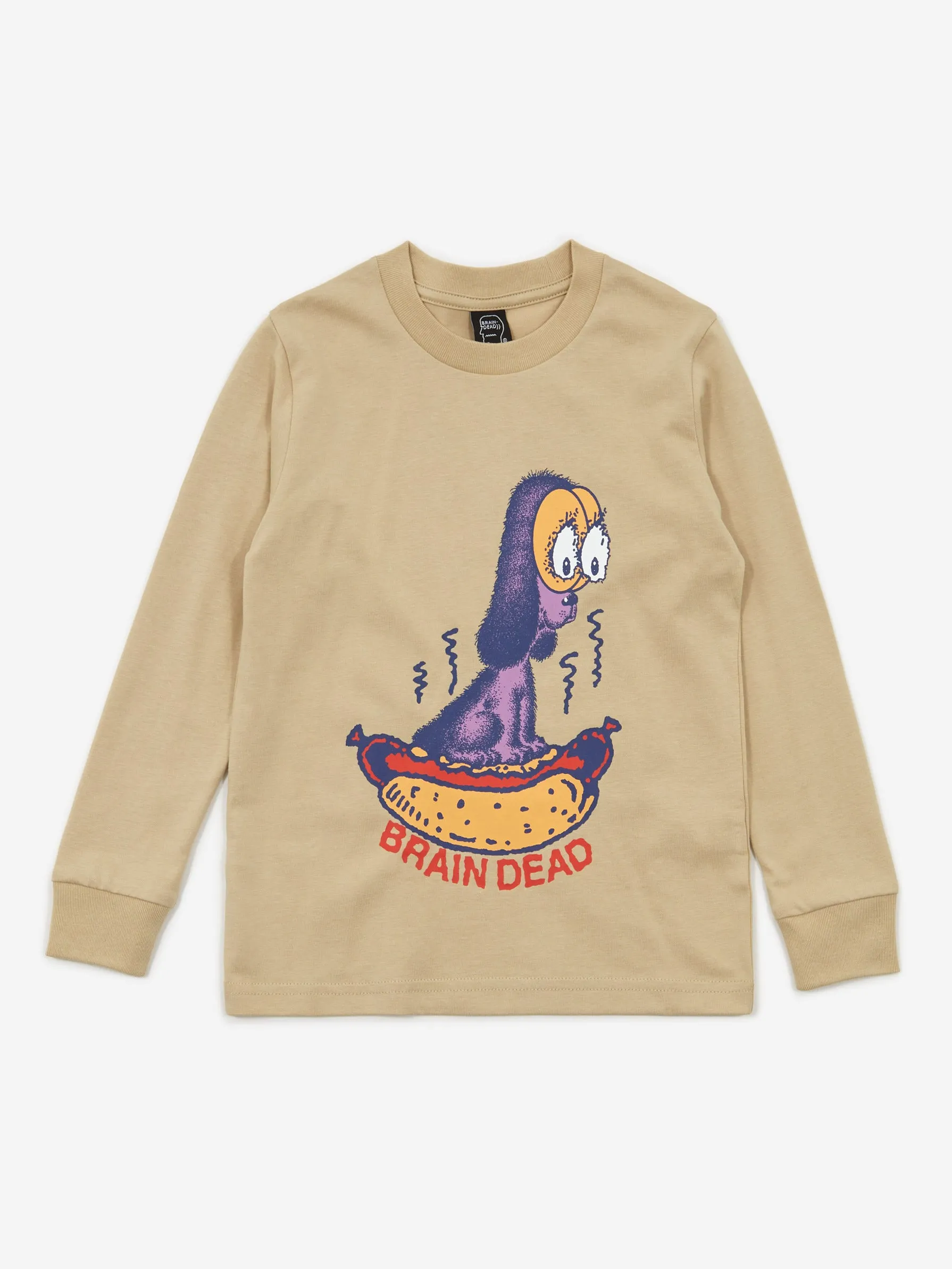 Brain Dead Kids Hot Dog Longsleeve T-Shirt - Natural