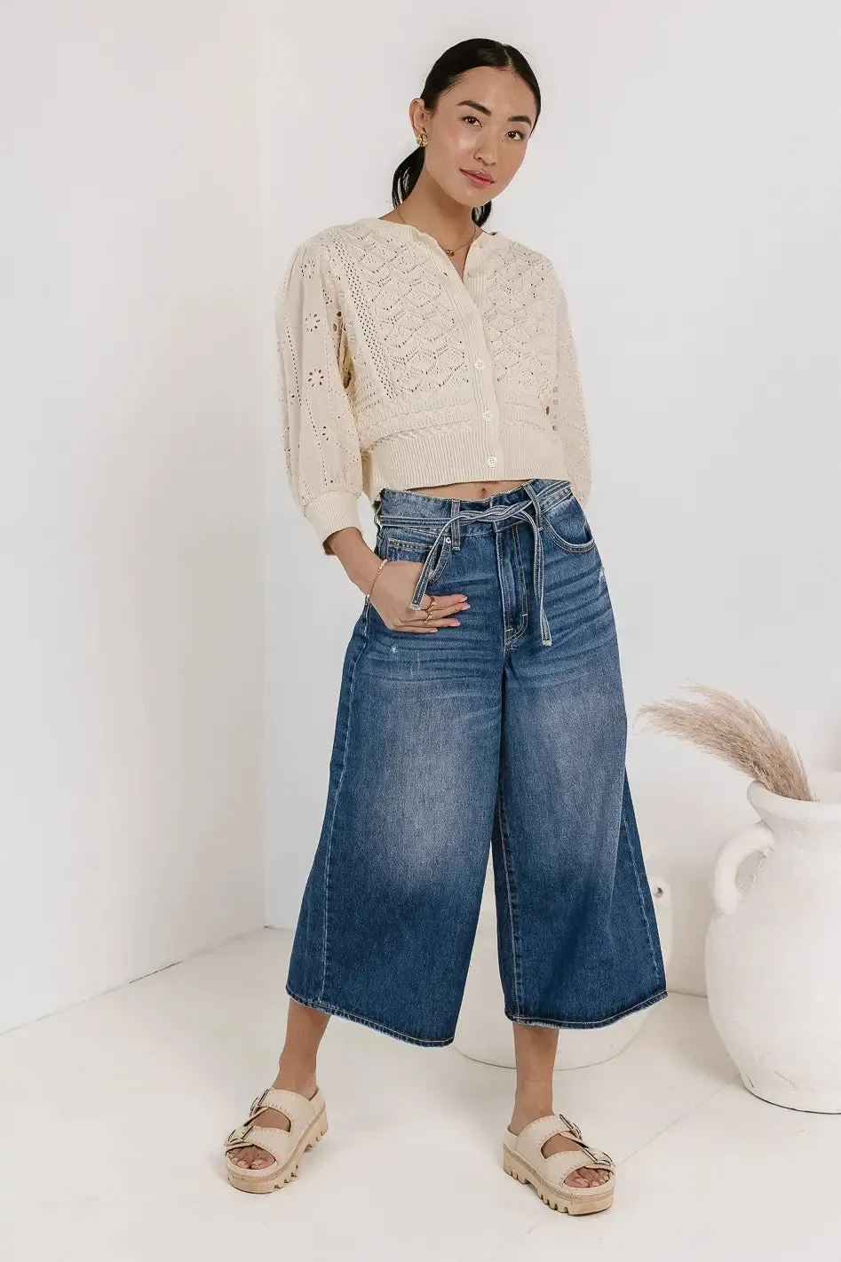 Bruce Culottes in Medium Wash - FINAL SALE