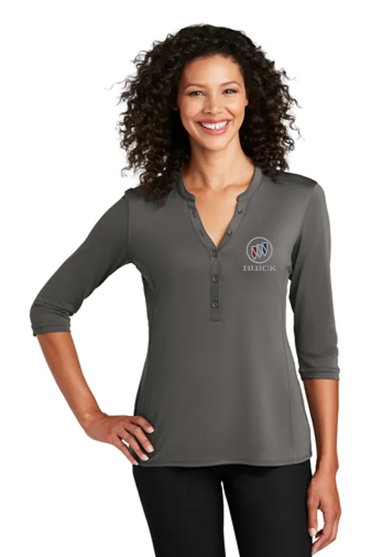 Buick SHIELD Ladies Henley Shirt