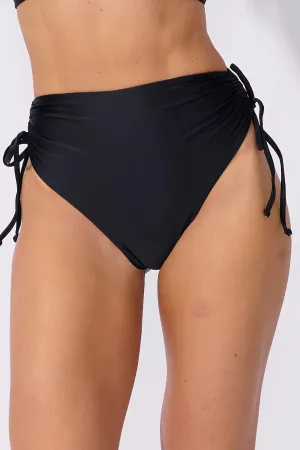 Calcinha Biquíni Hot Pants Franzida Preta