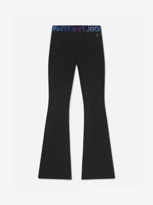 Calvin Klein Girls Punto Tape Flare Pants in Black