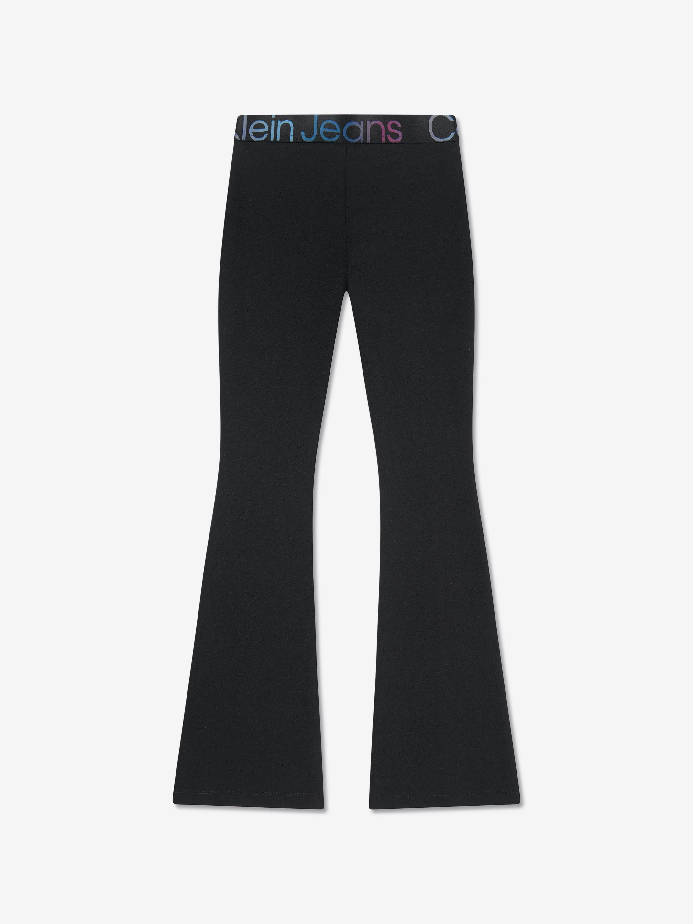 Calvin Klein Girls Punto Tape Flare Pants in Black