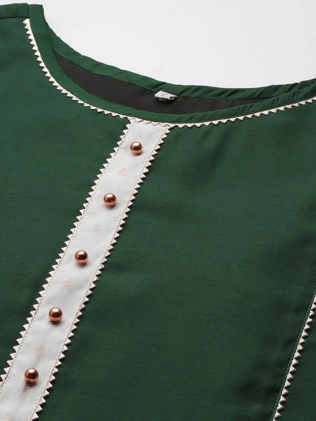 Chanderi Green & White Gota Patti Kurta Sharara Set