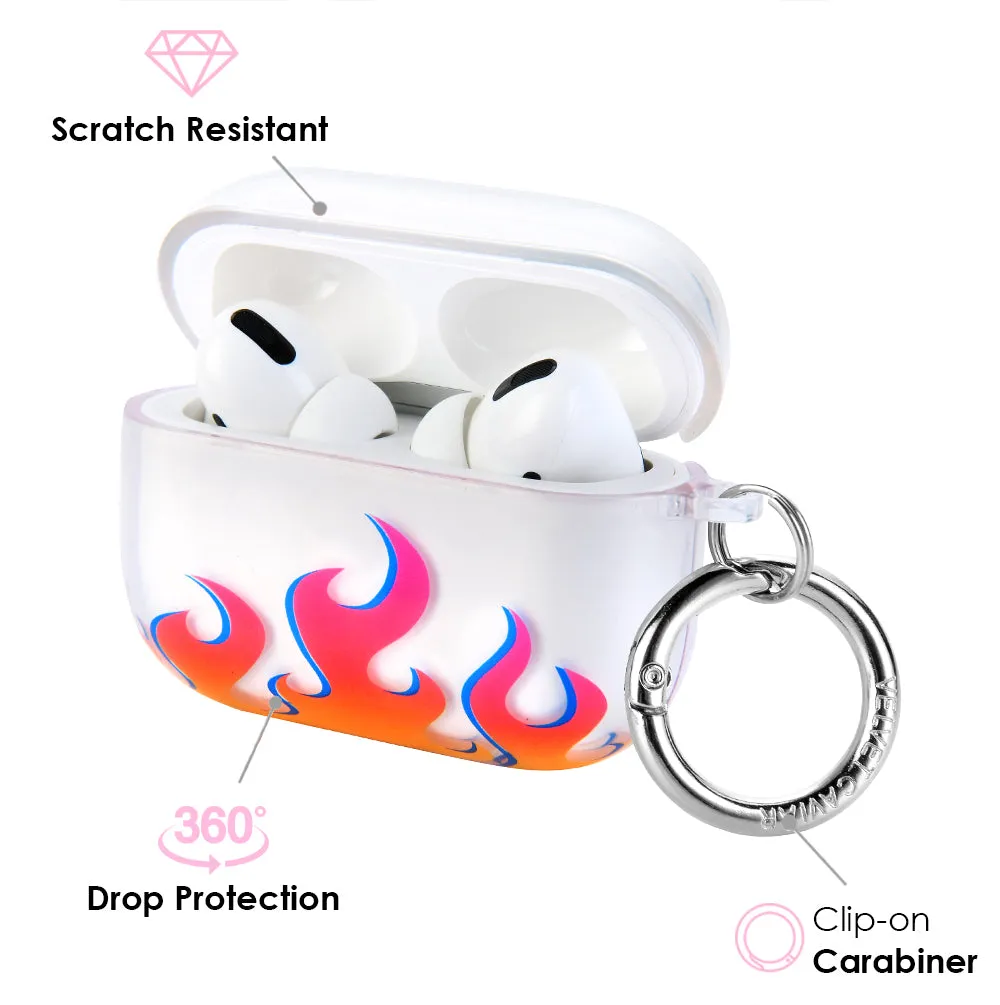 Clear Flames Airpods Case