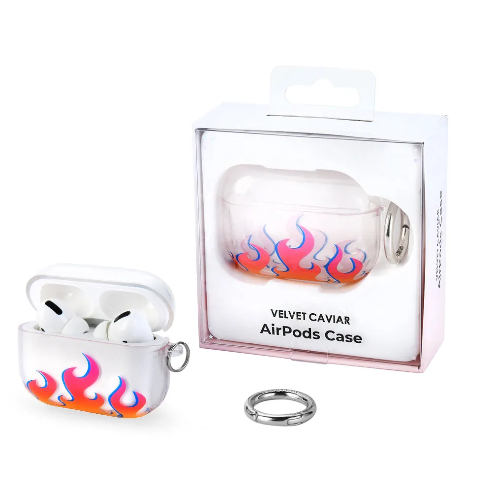 Clear Flames Airpods Case