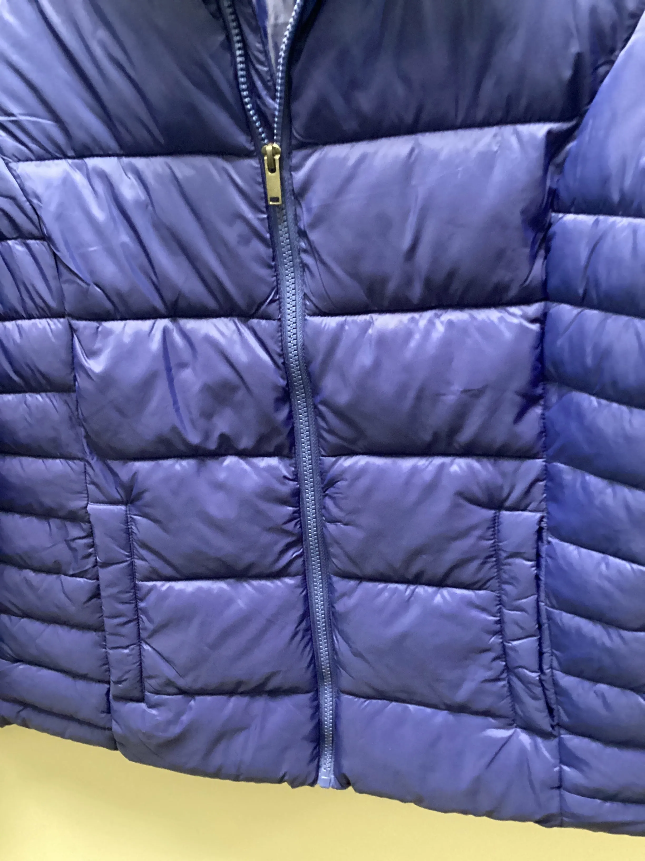 Coat Puffer & Quilted By Time And Tru In Blue, Size: L