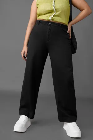 Curve Pitch Black Straight Legged Jeans