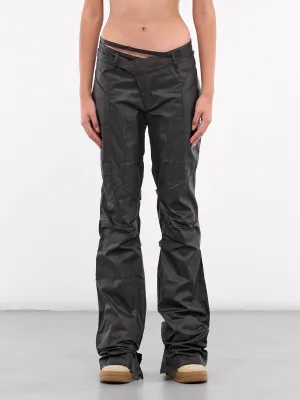 Deconstructed Flared Pants (2209080105-BROWN)