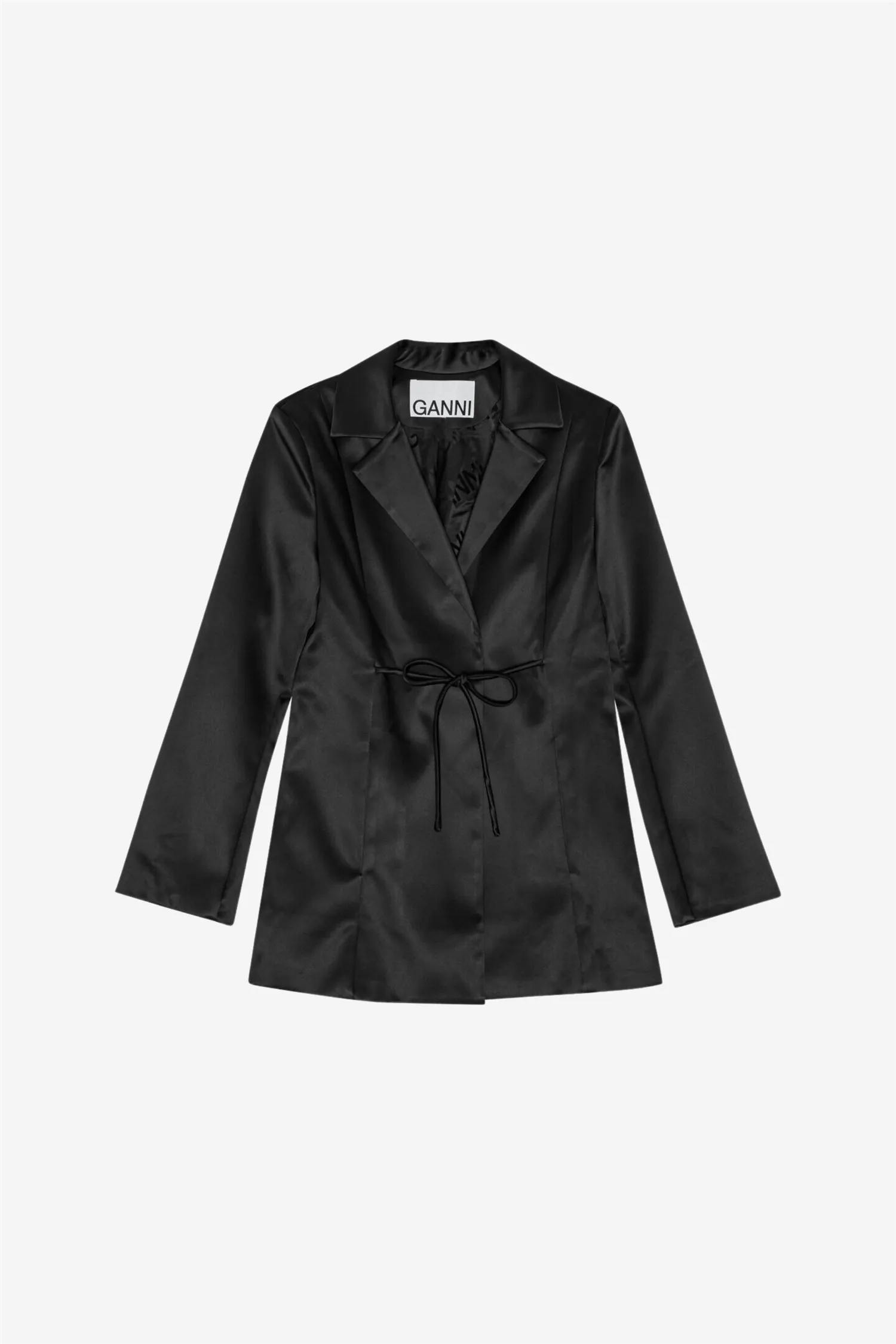 Double Satin Tiestring Blazer Black