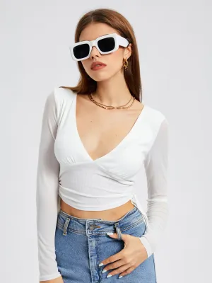 Drawstring Tie Side Crop Top