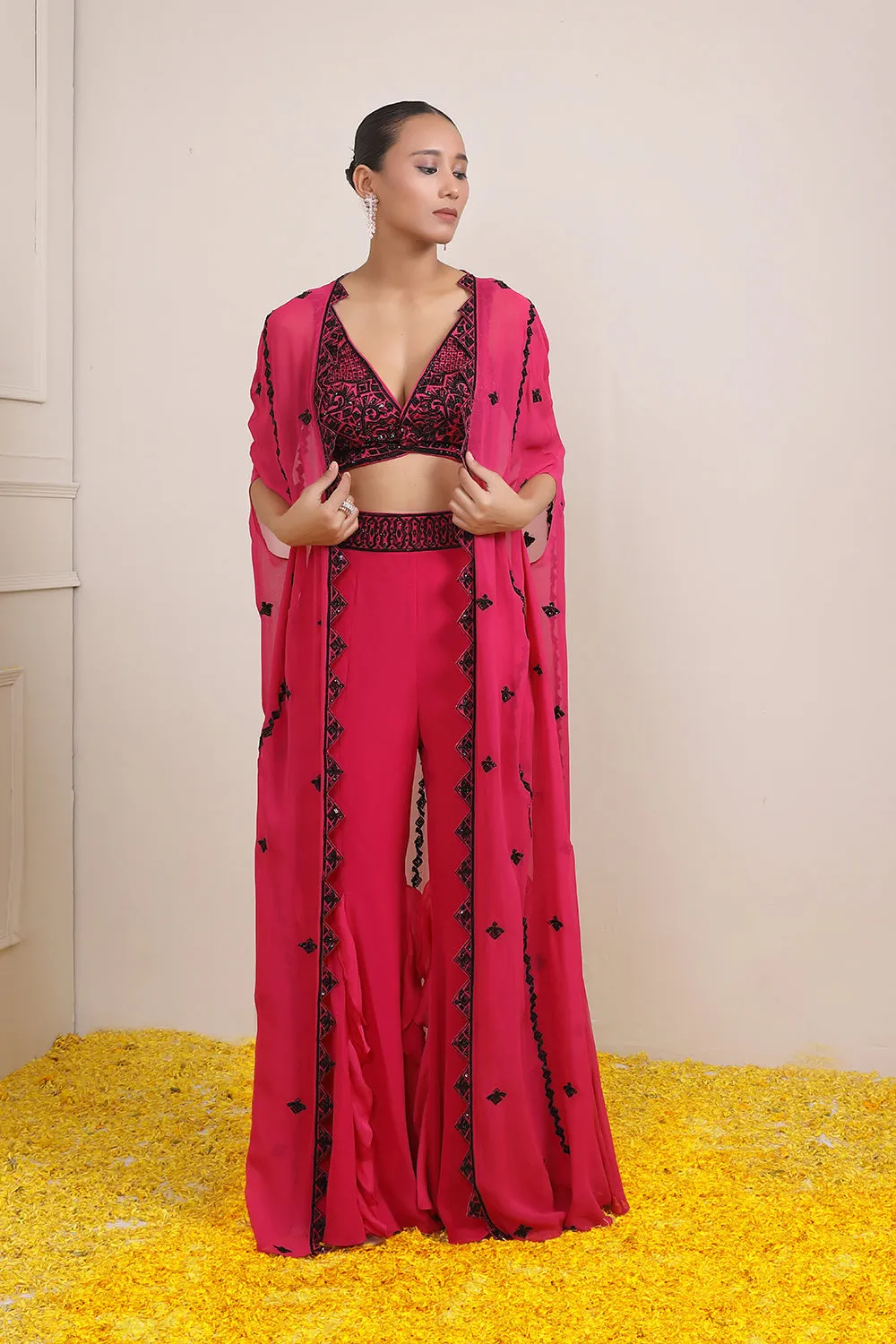 Elaya Sharara Cape Set