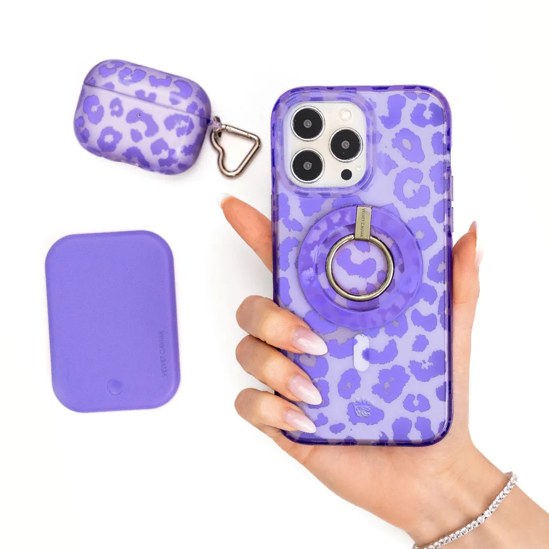 Electric Purple Leopard AirPod Case