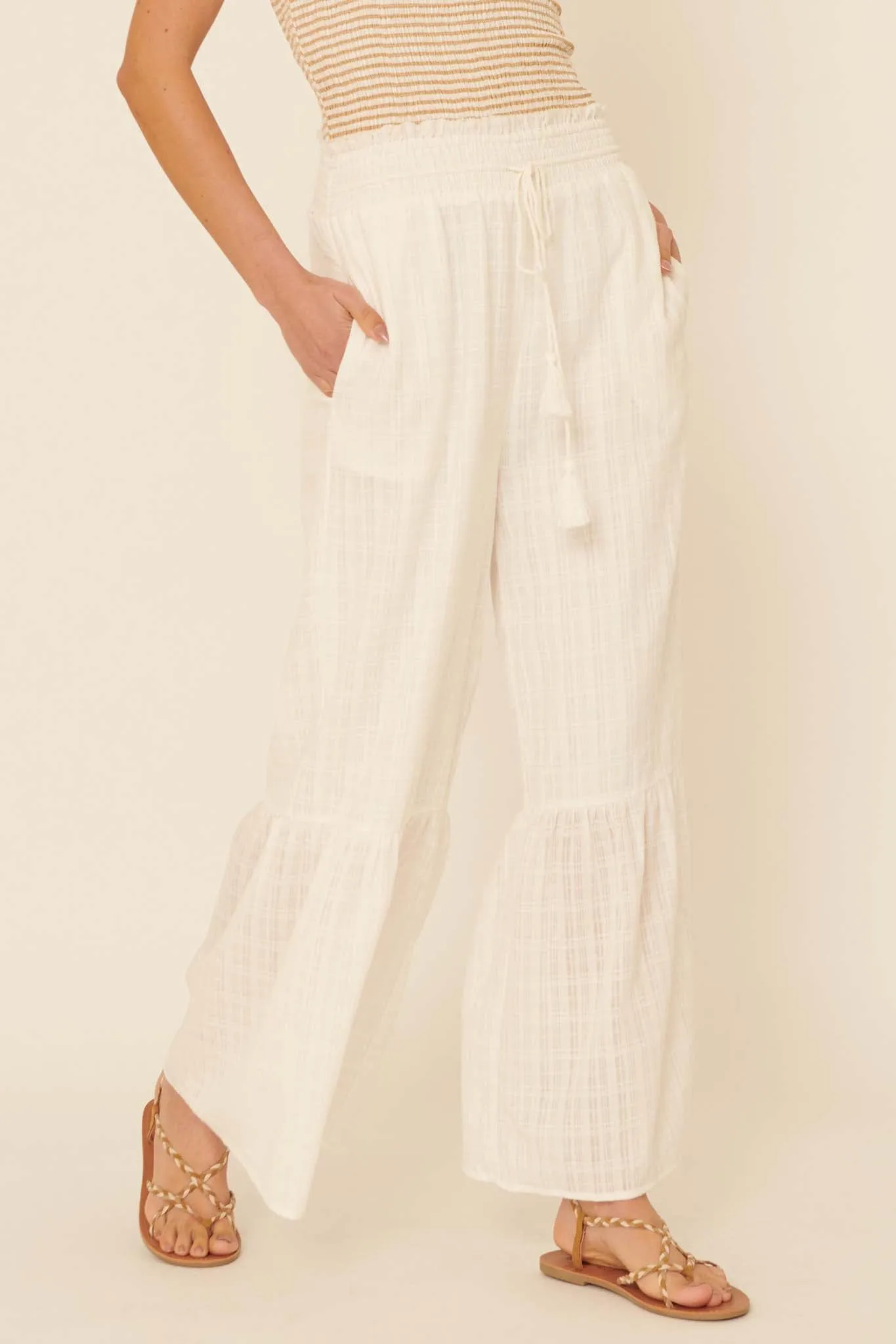 Faraway Places Wide-Leg Drawstring Pants