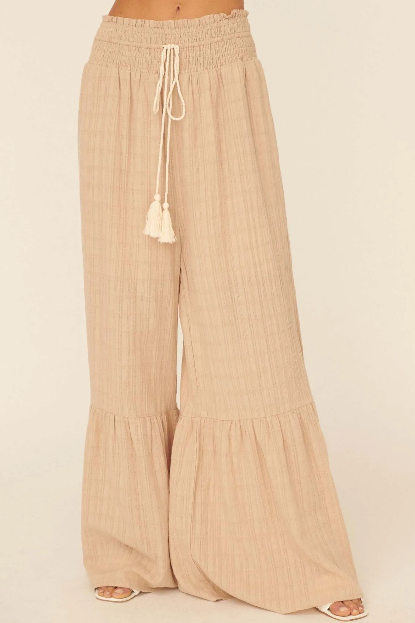 Faraway Places Wide-Leg Drawstring Pants