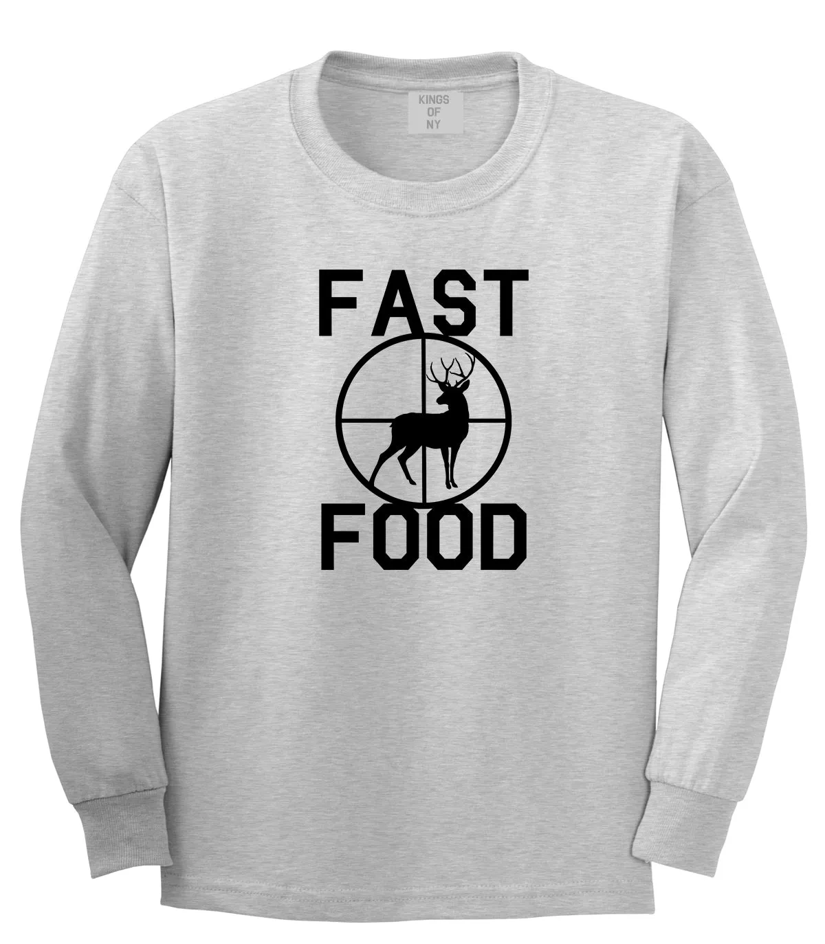 Fast Food Deer Hunting Mens Long Sleeve T-Shirt