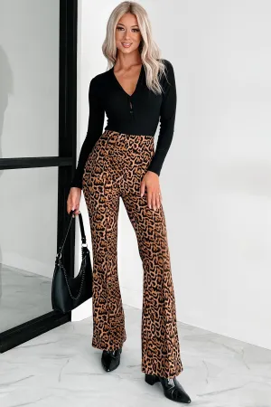 Feeling Ferocious Leopard Print Flare Pants (Leopard)