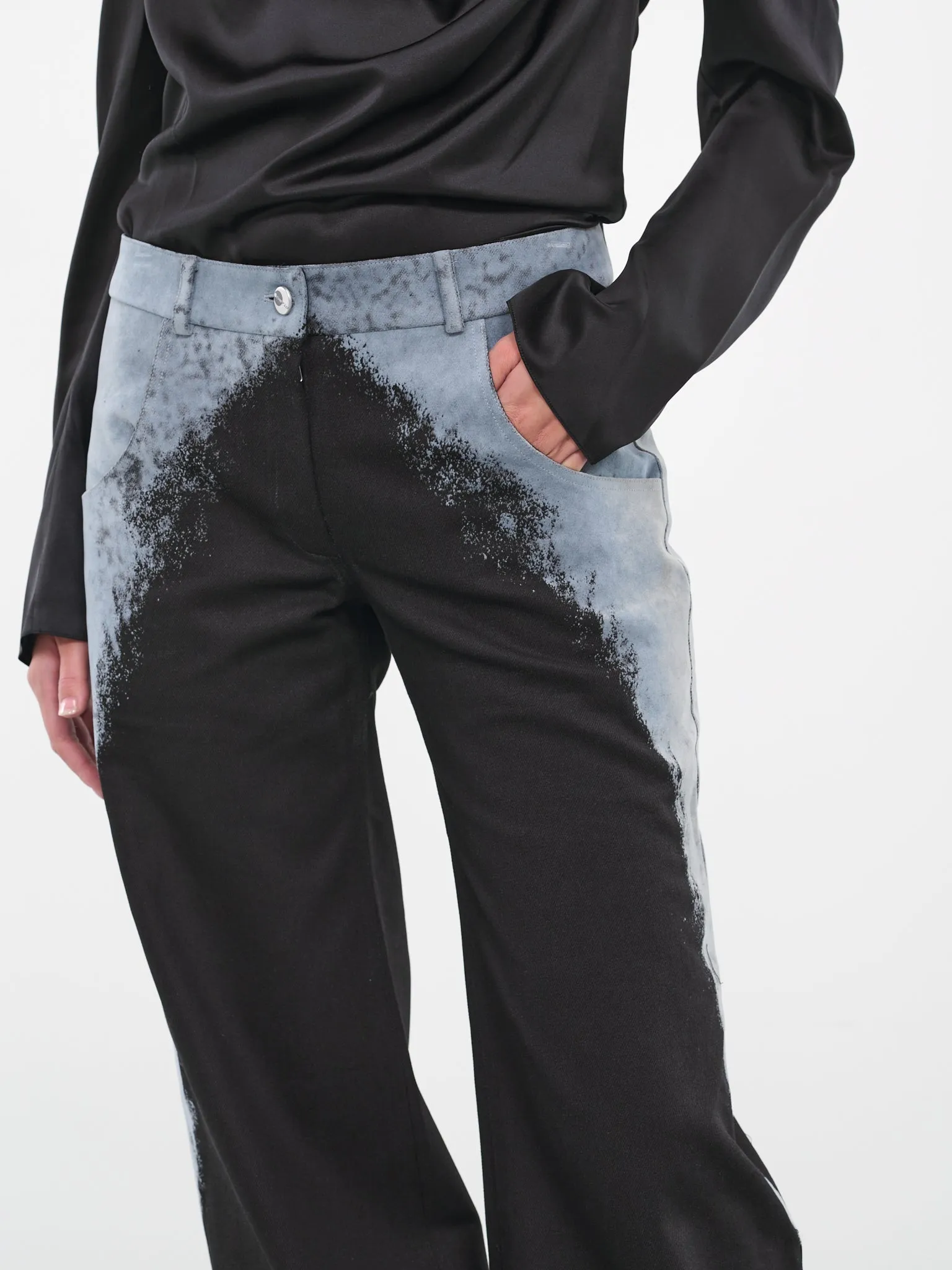 Felted Flared Pants (CL22BLUE-BLACK-LIGHT-BLUE)