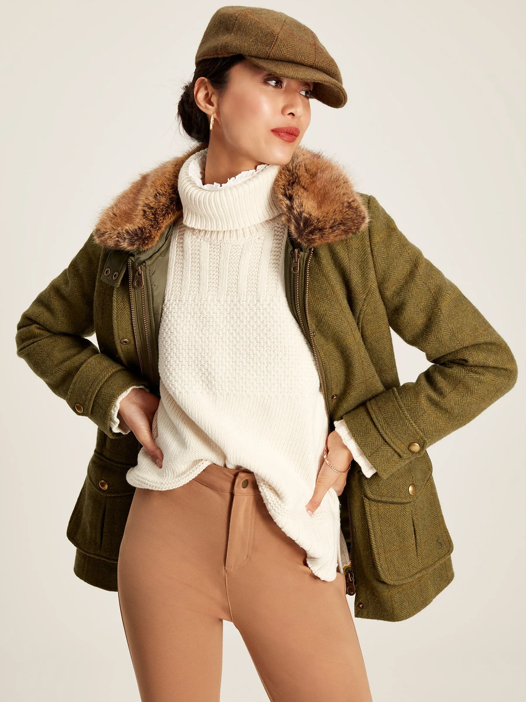 Fieldcoat Luxe Tweed Jacket With Removable Gilet - Green Tweed