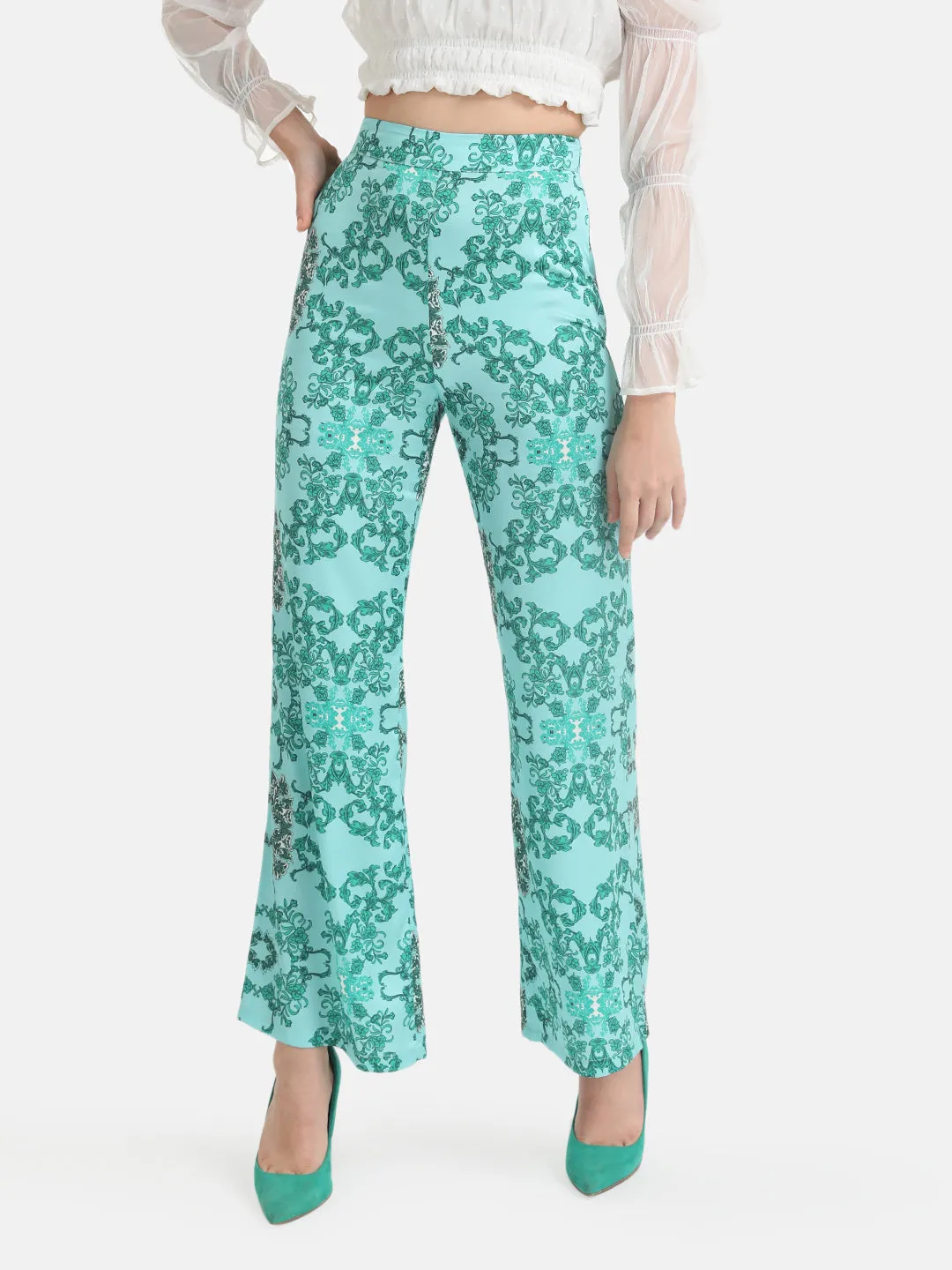 Flared Printed Pants