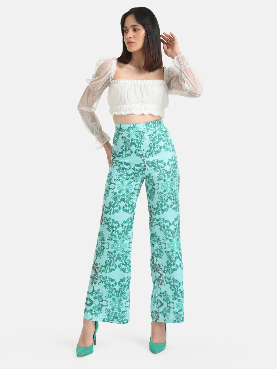 Flared Printed Pants