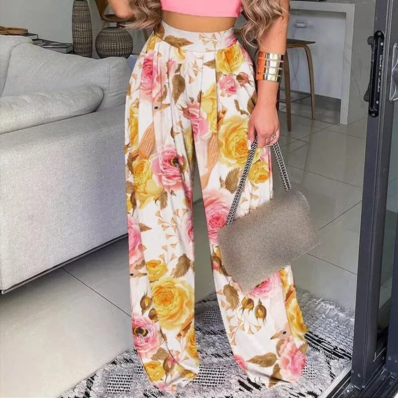 Floral Print Track Pants