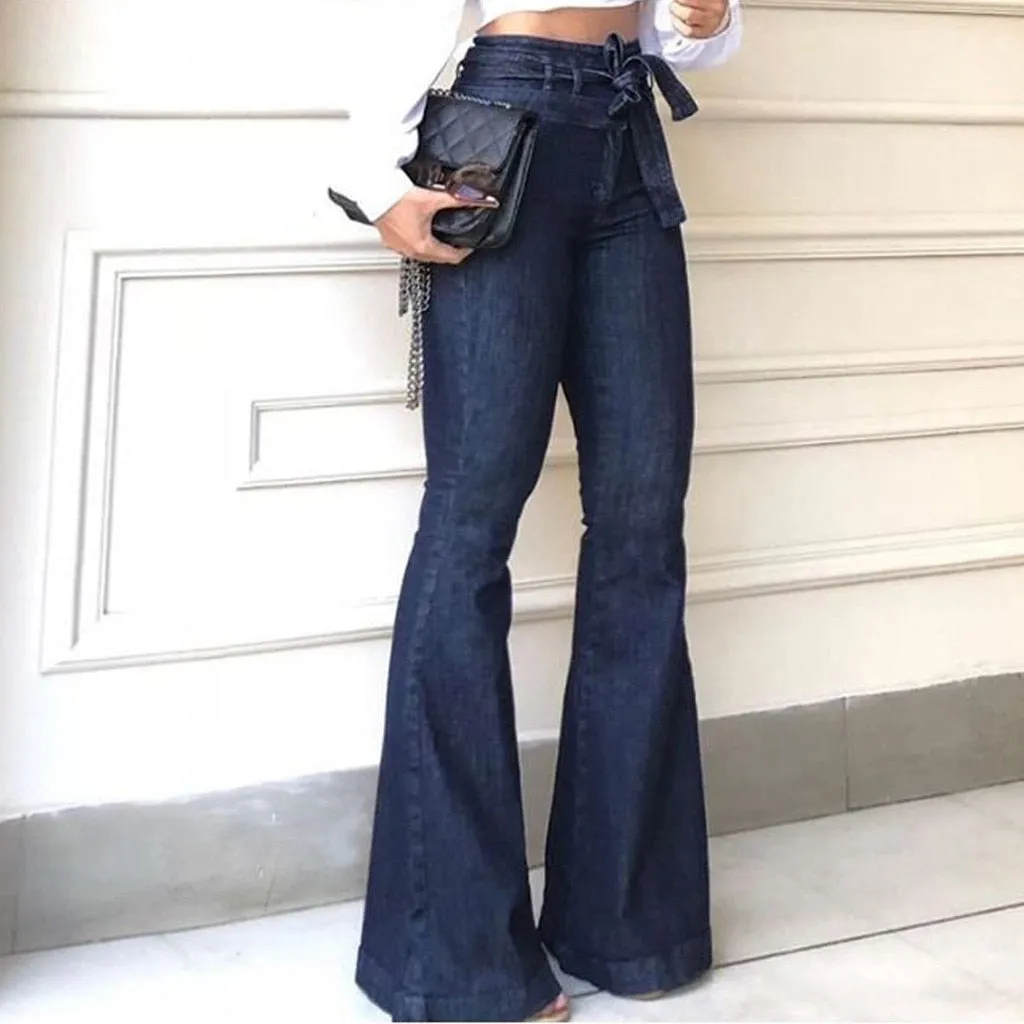 Funki Buys | Pants | Women's Flared Jeans | Thin Wide-Leg Flared Pants